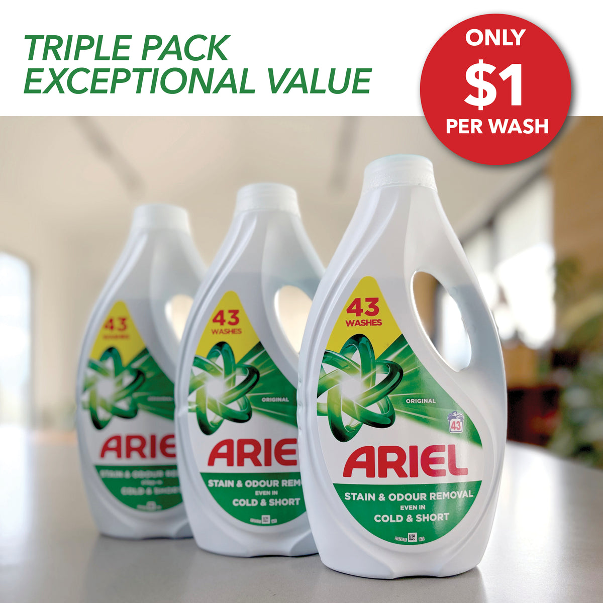 ARIEL Original Liquid Laundry Detergent 43 Washes
