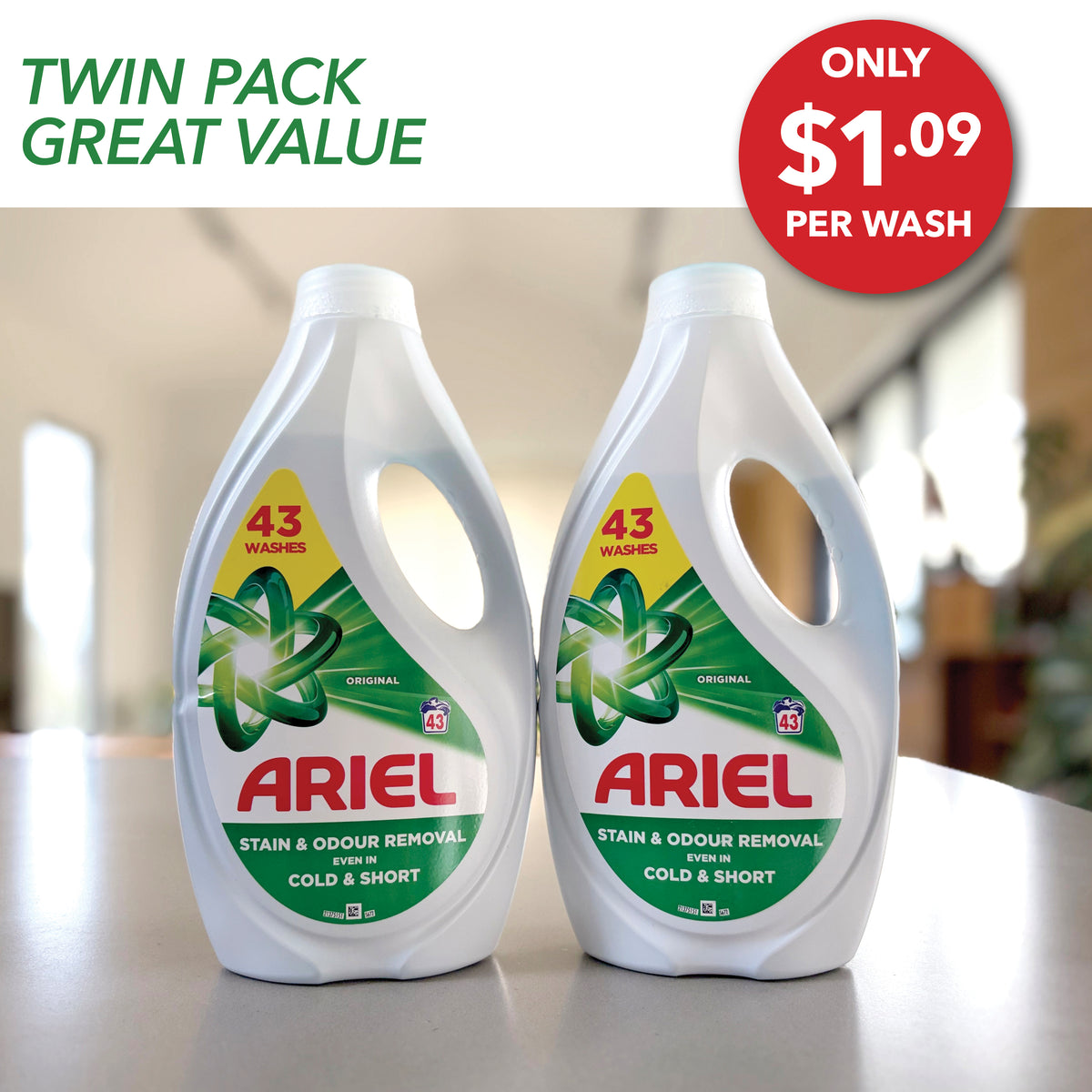 ARIEL Original Liquid Laundry Detergent 43 Washes